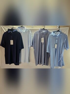 Lot of 4 Collars and Co Men's XL Relaxed Featherweight Polo Shirts NWT & NWOT